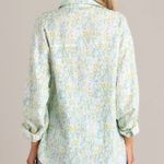 Red Dress Boutique NWT green floral print button front top long sleeve - M Photo 5