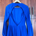 Dress the Population Paola Dress Open Back Long Sleeve Blue Size Small NEW Photo 6