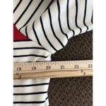Talbots Top Size XL Red White Black Stripe Back Zipper Round Neckline Photo 5