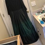 Slny Black & Green Long-Sleeved Holiday Gown Photo 1