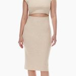 Wilfred Free Aritzia Cutout Knit Midi Dress Photo 0