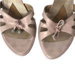 Stuart Weitzman Pink and Grey Leather Wedge Open Toe Mule Sandals size 7.5 Photo 10