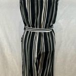 Purple Snow Black & white striped strapless cropped wide leg jumpsuit w/ pockets size medium Photo 4