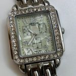 Côte d’Azur ladies 34mm silver tone Quartz analog watch rhinestones 7.5” battery Photo 1