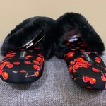 Victoria's Secret Black & Red Cherry Satin Slipper Photo 7