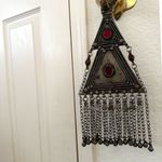 Antique Yemen Ethnic Amulet Triangle Pendant Silver Photo 1