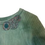 Nu Views Vintage Women's Size Medium Sea Green Hippie Boho Artsy Blouse Photo 3