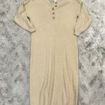 Free People  Hailee Long Sleeve Cotton Sweater Dress XS Tan Photo 0