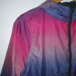GapFit M Reversible Hoodie Front Zip Windbreaker Pink Purple Dots Running Jacket Photo 7
