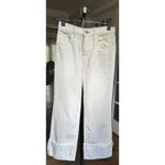 J Brand Joan Crop Jeans Women's Size 24 White Macadamia Frayed Hem Straight Leg Photo 3