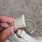 Grossi cream bow front pebble leather mini crossbody purse Gold Photo 11