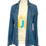 American Eagle  American Blue Premium Denim 100% Cotton long sleeve top EUC - S Photo 4