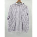Talbots  Womens 3X Pink Blue Stripe Button Down Shirt 100% Cotton Long Sleeve Photo 3