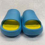 J/Slides Beach Slides Turquoise Yellow EVA Squish Sandals Sz 9M Blue Photo 1