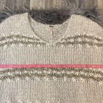 Free People  Linus fuzzy striped sweater in natural M Photo 6