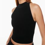 Aritzia  Babaton Black Sculpt Knit Mockneck Halter Top Size Small Ribbed Photo 1