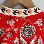 Farm Rio Anthropologie Long-Sleeve Printed Romper Red Photo 11