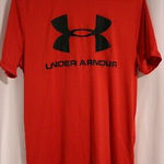 Under Armour Mens Size Medium Heat gear Red WorkOut Shirt Logo Training Gym Tee Photo 3