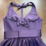 Vera Wang WHITE Bridesmaid Dress Women's Size 2 Formal Gown Plum V-Neck Halter Photo 6
