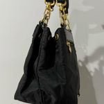 Laurent Effel Women Black Nylon And Croc Trim Mini Bag Drawstring Gold Detail N Photo 2