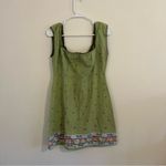 Disney Vintage  Mickey Unlimited Green Square Neck Dress- 100% Cotton Photo 3