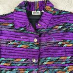 Chico's  Design Sequin Jacket Embellished‎ Button Down Party Purple Size 1 M Art Photo 5