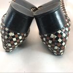 CORELLO BROWN, CREAM & BLACK WOVEN LEATHER PEEP Photo 3