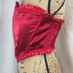 Spirit  Halloween Women's Red Ruffle Satin Lace Up Corset Top Cosplay Costume L Photo 1