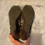 Shiekh  Tan & Black Floral Open Toed Wedge Photo 8