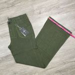 Flamingo New Flamingals Linen Blend Flare Low Waist Dress Pants Size Small Women’s Green Photo 12