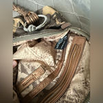 VTG B. Makowsky Caroline Bag Camouflage Bronze Leather Braided Double Handles Brown Photo 7