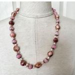 Pink art glass wedding cake vintage necklace Photo 1
