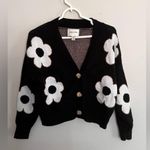Industry Republic Floral Jacquard Cardigan Pullover Sweater Size Small Black Photo 1