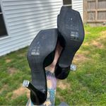 Anthropologie‎ Black Suede Studio Square Toe Heel Size 37 Photo 7