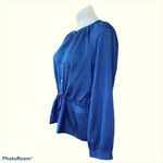 J.Crew Button Down Peplum Blouse In Dark Blue Wash Size 4 NEW Photo 2