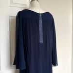 Alice + Olivia  Odette Flutter Sleeve Navy Dress Photo 2