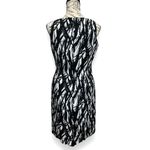Tahari  Black White Abstract Print Sleeveless Sheath Midi Dress Work Office 4P Photo 4