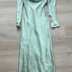 Selfie Leslie Ellory Long Sleeve Off-Shoulder Dress in Sage Photo 4