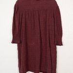 Ba&sh Bordeaux Red Devis Smocked Turtleneck Mini Dress Size Medium Photo 1
