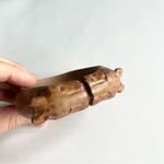 Hand Carved Wooden Bangle Bracelet Kissing Cheetahs African Safari Boho Artsy Tan Photo 2