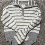 Striped quarter Zip Sweater Gray Photo 0