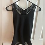 Athleta  black bakasana racer back tank top. Mesh back Photo 3