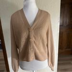 Filoro Pointelle Heart 2 Ply 100% Cashmere Cardigan Honey Size Small Swe… Tan Photo 11