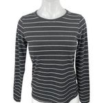 Banana Republic Women's Black Striped Crewneck Long Sleeve Tee T-shirt Top Sz XS Photo 0