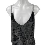 EXPRESS Black Velvet Velour Sleeveless Cami Camisole Scoop Neck Crop Tank Top M Photo 0