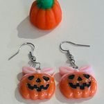 Halloween pumpkin Earrings Orange Photo 2