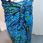 Junonia Blue Patterned Women's Swim Sarong Wrap Skirt Size Plus OS Photo 2