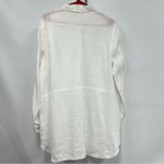 J.Jill Love Linen Womens L collared Blouse top popover Roll Up Sleeves w/pockets Photo 1