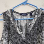 Great Northwest Indigo Sleeveless Floral Blouse Black White Flowy Size 1X Photo 2