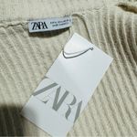 ZARA Ecru Sleeveless Cut Out Squared Neck Choker Tank Top Sz L Cotton Blend Photo 15